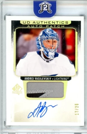 2020-21 Upper Deck SP Authentic Authentics Patch Auto /25 Andrei Vasilevskiy front